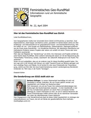 Nr. 22, April 2004 - AK Geographie und Geschlecht