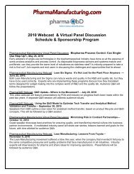 2010 Webcast & Virtual Panel Discussion Schedule & Sponsorship ...