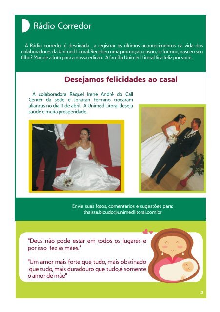 Desejamos felicidades ao casal