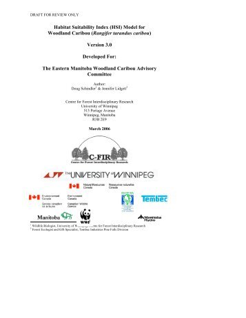 Habitat Suitability Index - Manitoba Model Forest Inc.