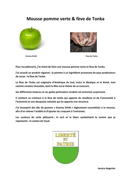 Recette Mousse Pomme Verte Feve De Tonka Jeune Confiseur