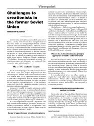 Challenges to creationists in the former Soviet Union