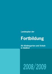 FortbildungsbroschÃ¼re 2008/09 - Kindergarten und Schule in SÃ¼dtirol