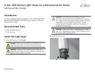A-dec LED Dental Light Head on a Demonstration Stand