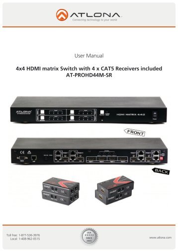 User Manual 4x4 HDMI matrix Switch with 4 x CAT5 ... - Atlona