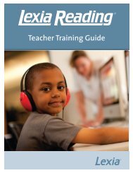 Teacher Training Guide - Lexia Learning