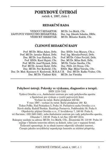 1/1997 - SpoleÄnost pro pojivovÃ© tkÃ¡nÄ›