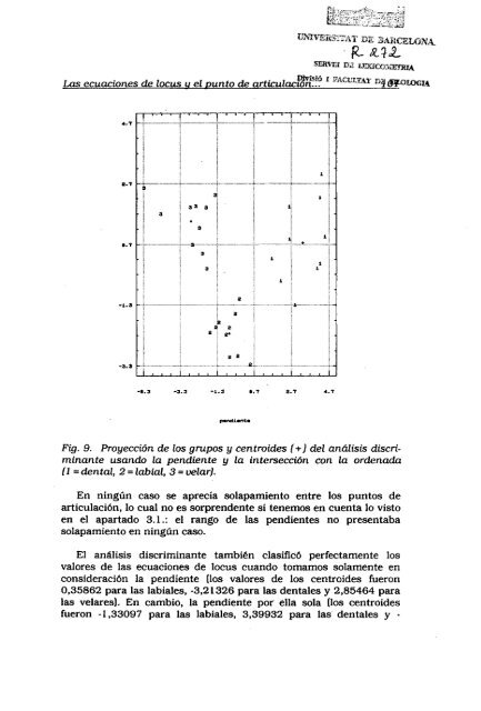 Las ecuaciones de locus y el punto de articulaciÃ³n en espaÃ±ol - RACO