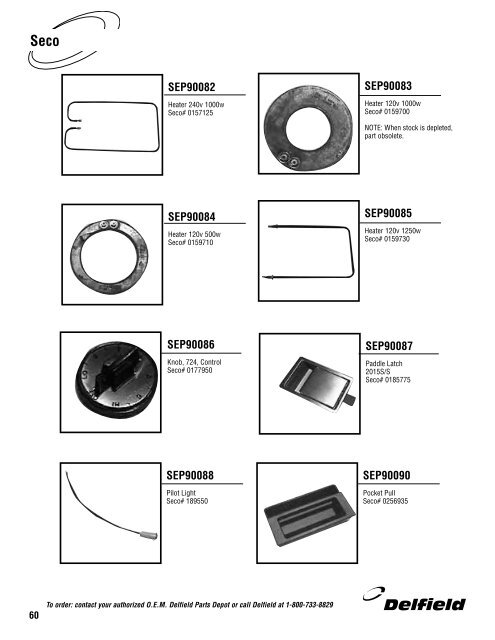 Delfield Parts Catalog