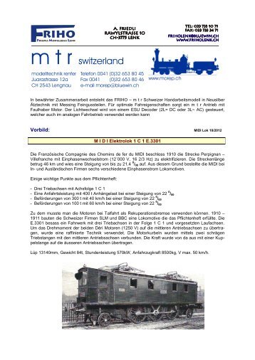 Midi Lok Liste Oktober 2012.pdf - FRIHO, Modellbahnen