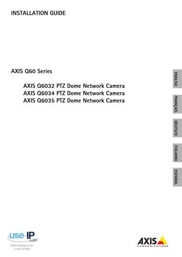 Axis Q60 Series Installation Guide - Use-IP