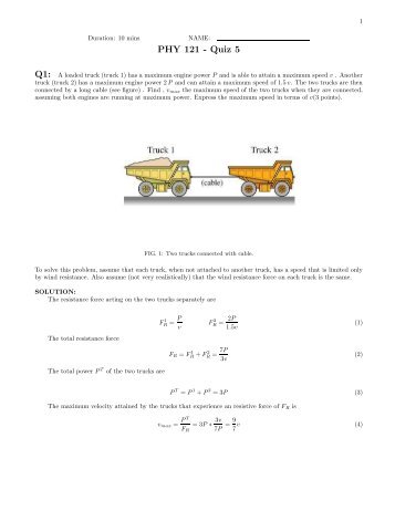 PHY 121 - Quiz 5