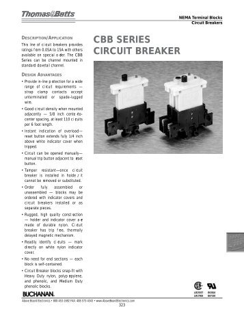 CBB SERIES CIRCUIT BREAKER - Above Board Electronics