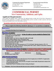 Commercial Building Permit Application - Town of Kernersville