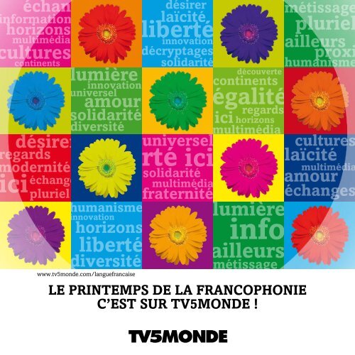 Programme du Printemps de la francophonie - TV5 Monde