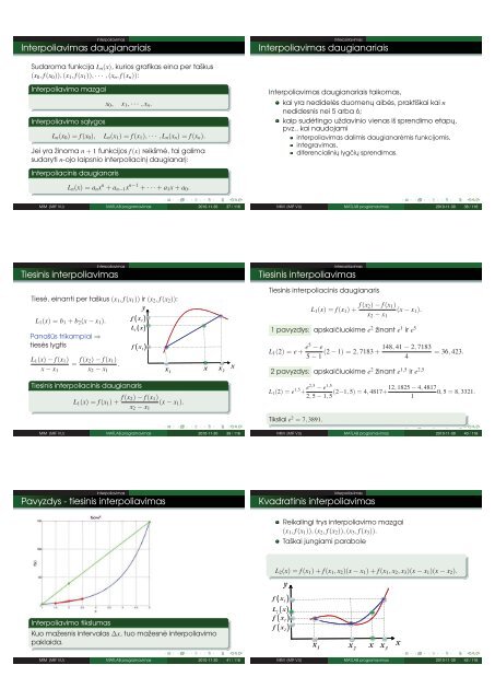 13 Paskaita MATLAB Interpoliavimas (pdf)