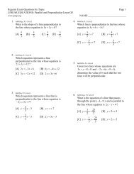 Regents Exam Questions by Topic Page 1 LINEAR EQUATIONS ...