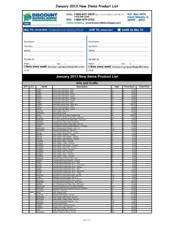 January 2013 New Items Product List - Excelligence Learning ...