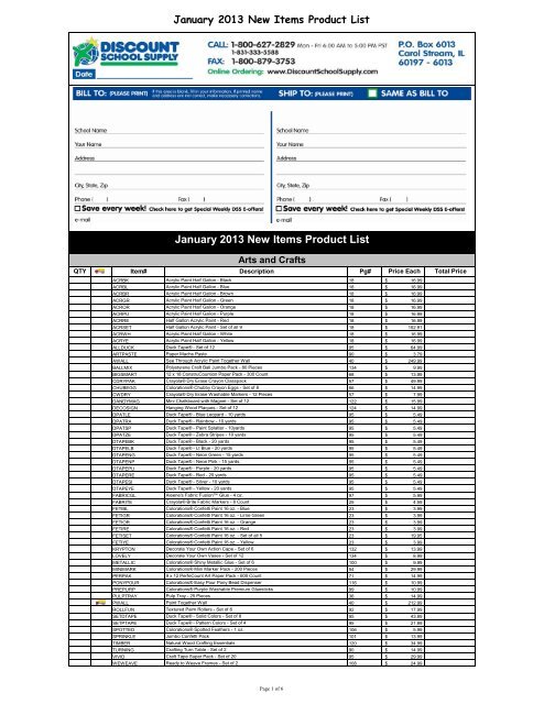 January 2013 New Items Product List - Excelligence Learning ...