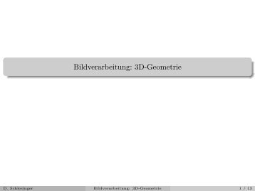 Bildverarbeitung: 3D-Geometrie