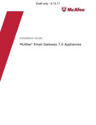 McAfee Email Gateway version 7.0 Appliances Installation Guide