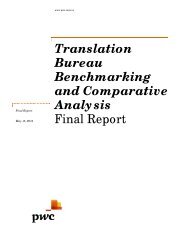 Translation Bureau Benchmarking and Comparative Analysis - Final ...