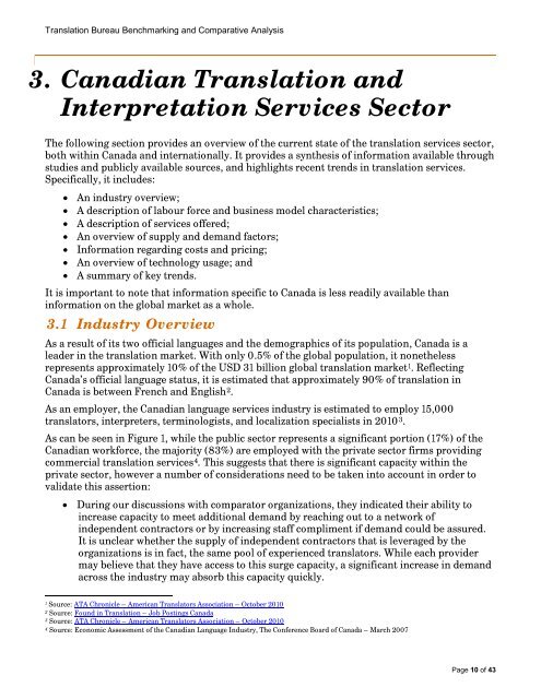 Translation Bureau Benchmarking and Comparative Analysis - Final ...