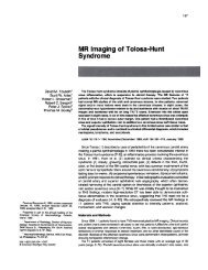 MR Imaging of Tolosa-Hunt Syndrome - Neuroradiology