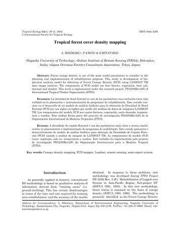 Tropical forest cover density mapping - International Society for ...