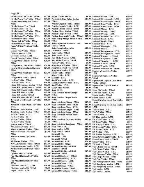 DOMESTIC BEER PRICE LIST - WineAccess.com