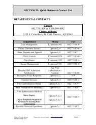 SECTION II: Quick Reference Contact List - Care1st Health Plan