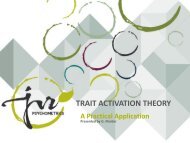 Trait activation theory: A practical application - ACSG
