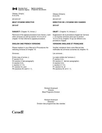 PDF (342 kb ) - Agence canadienne d'inspection des aliments