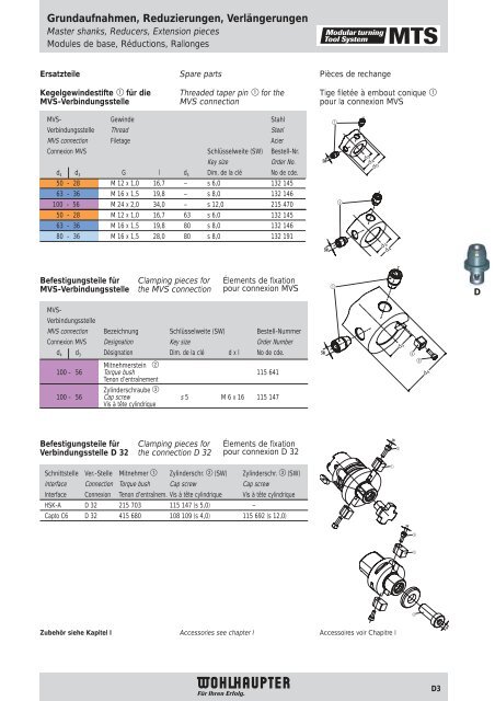 Modulares Drehwerkzeugsystem Modular Turning Tool ... - MS Spinex