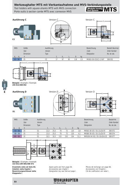 Modulares Drehwerkzeugsystem Modular Turning Tool ... - MS Spinex