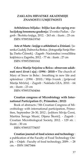 Katalog izdanja HAZU za 2012. - Culturenet