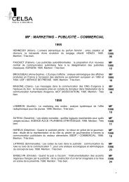 MF : MARKETING â PUBLICITÃ â COMMERCIAL - Celsa