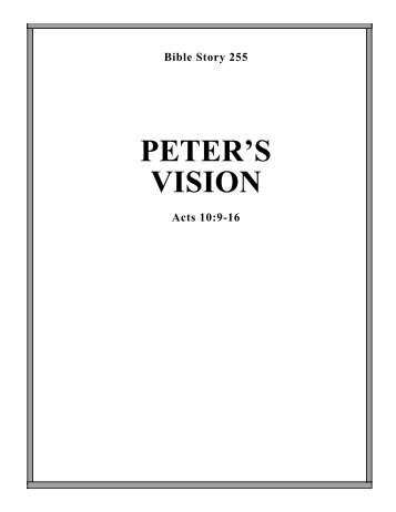 PETER'S VISION - Calvary Curriculum