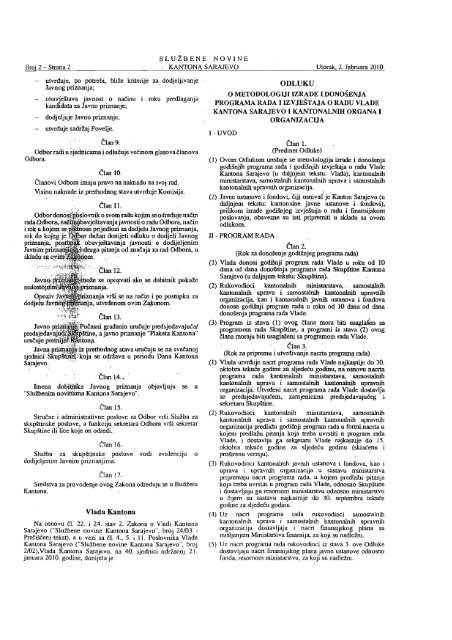 Program SA ART.pdf - SkupÅ¡tina Kantona Sarajevo - Vlada Kantona ...