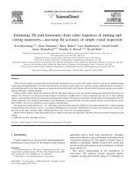 Estimating 3D joint kinematics from video sequences of running and ...