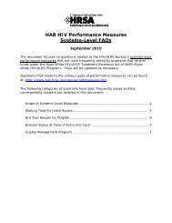 HAB HIV Performance Measures Systems-Level FAQs - HRSA HIV ...