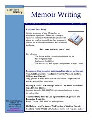 Memoir Writing Pathfinder - Plainfield Public Library