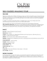 self-guided walking tour - Admissions - Cal Poly San Luis Obispo