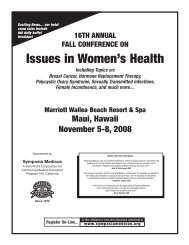 16TH ANNUAL FALL CONFERENCE ON Issues in Women's Health ...