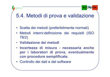 5.4. Metodi di prova e validazione - Accredia