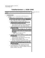 Totalitarianism: c. 1920-1940