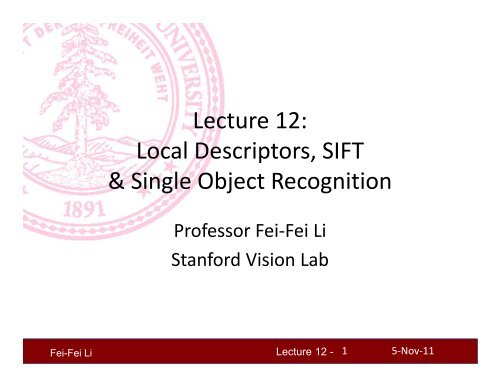 Lecture 12 - Stanford Vision Lab
