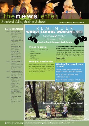 R E M I N D E R - Samford Valley Steiner School