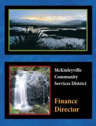Finance Director - McKinleyville Community Services District