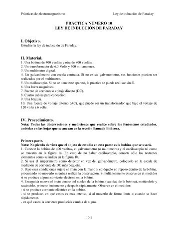 PRÁCTICA NÚMERO 10 LEY DE INDUCCIÓN DE FARADAY I ...